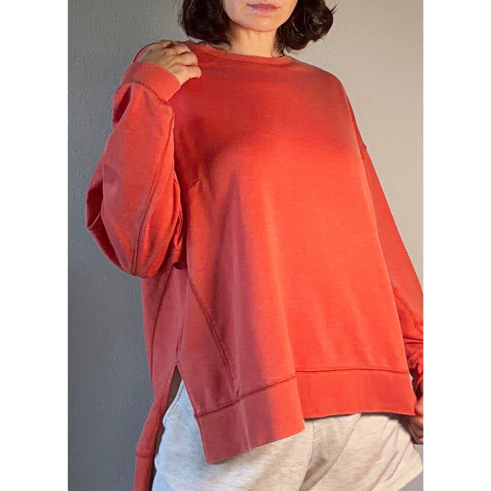 Z SUPPLY Womens S Coral Modern Weekender Top Oversized Split High Low Hem